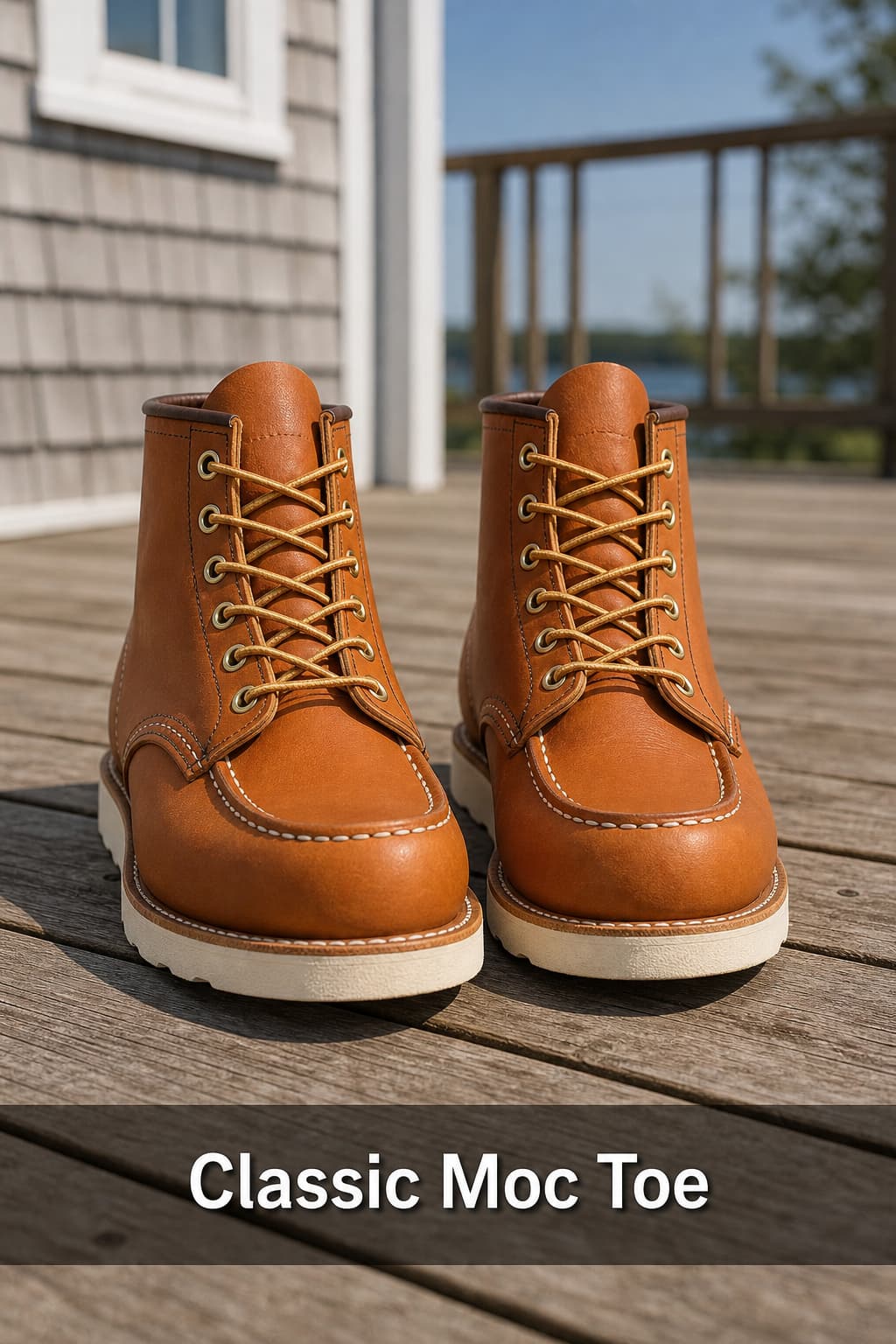 Bottes Red Wing Classic Moc Toe en cuir oro legacy avec semelle crantée