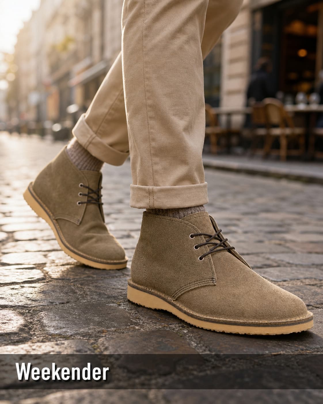 Bottes Red Wing Weekender en cuir olive, look décontracté